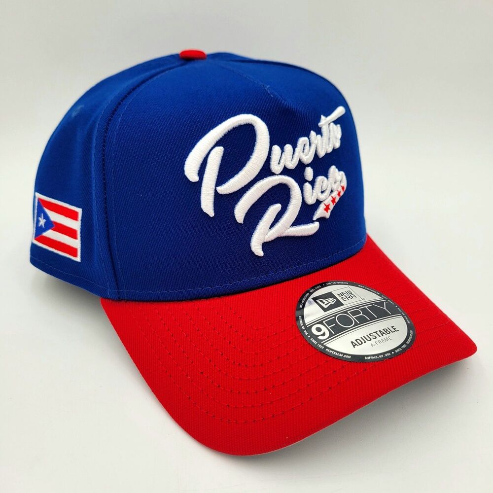 Puerto Rico New Era 9Forty A Frame Snapback Hat Cap Flag Side Patch Script NWT
